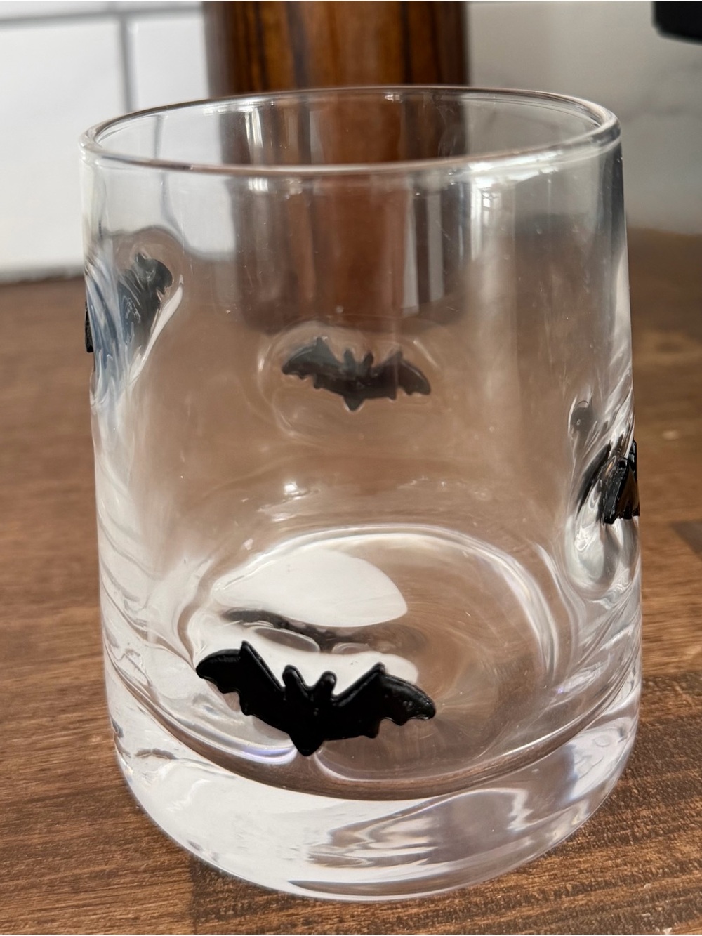 Icon Glass Tumbler with Black Bat Accents - Home Dining